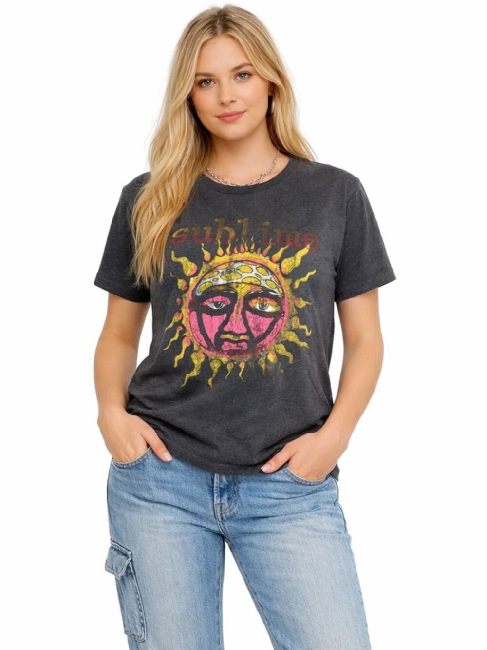 Sublime Band T-Shirt Sun Logo  Graphic Tee Adult Size Small